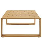 Modway Lirienne Outdoor Patio Aluminum Faux Wood Coffee Table - Natural-Weather-Resistant Design