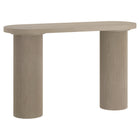 Hudson&Canal Isa Oval Fluted Console Table - 55" W - Alder White-A fresh take on a classic Scandinavian design for your living room, den, and more
