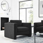 Modway Visible Boucle Fabric Armchair - Black-Dense Foam Padding