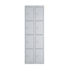 Ceha KDK Series 4-Tier Locker - Bank of 2 - Grey-Ventilation holes on top and back panels
