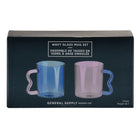General Supply Goods + Co Goods + Co Wavy Glass Mug Set - 2 Pack-Set includes 2 glass mugs