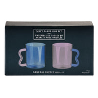 General Supply Goods + Co Goods + Co Wavy Glass Mug Set - 2 Pack-Set includes 2 glass mugs