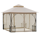 Outsunny 10 ft W x 10 ft L Patio Gazebo - Outdoor Garden Canopy for Events Party-10' x 10'(3 x 3 m) gazebo with mesh side walls, ideal for patio, backyard, garden, park, etc