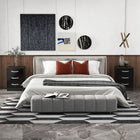HOMCOM Modern Nightstand with 3 High Gloss Drawers for Bedroom - Black - Set of 2-The front of the drawers has a high gloss which gives it an elegant finish