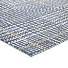 Modway Kaja Abstract Plaid Area Rug - 5 ft W x 8 ft L - Ivory Cadet Blue/Citron-Gripping Jute Fabric Underside