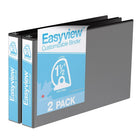 Davis Group Easyview Premium 11" x 17" Spreadsheet Binder - Angle D Ring - Customizable - 1.5" - Black - 2 Pack-3 Ring Binder