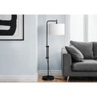 Monarch Specialties 63" H Contemporary Floor Lamp - Black Metal / Ivory / Cream Shade-Using up to a 100W bulb (not included), illuminate your living space with the convenient on/off foot switch discreetly attached to a 6ft black cord