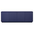 Hudson&Canal Hanson TV Stand for TV's up to 75" - Dark Blue-A transitional design accommodates TVs up to 75" for your entertaining space