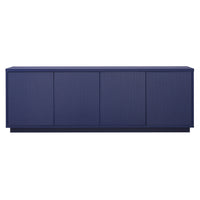 Hudson&Canal Hanson TV Stand for TV's up to 75" - Dark Blue-A transitional design accommodates TVs up to 75" for your entertaining space