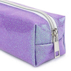 Fashion Stationery Glitter Pencil Case - 8.27" L x 2.17" W x 2.17" H - Purple-Features a polyester lining
