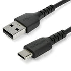 StarTech 6.6 ft. USB 2.0 to USB-C Cable, Black-Charge devices using a USB 2.0 to USB C cable built to withstand your daily routine