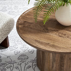 Modway Holloway 30" Round Wood Coffee Table - Walnut-Non-Marking Felt Pad