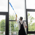 Gritt Commercial 22" Flexible Wand Duster - Microfiber and Chenille Sleeve - 6' Telescopic Pole-Pole Maximum Length: 6'