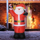 HOMCOM 8' Lit Inflatable Santa Christmas Yard Decoration-White LED lights create a jolly, magical, and eye-catching effect 