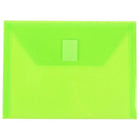 JAM Paper Plastic Envelopes with VELCRO Brand Closure, Index Booklet, 5.5 x 7.5, Lime Green Poly, 24 Pack (920V0lig)-Size: 5.5" x 7.5"
