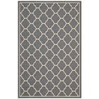 Modway Avena Moroccan Quatrefoil Trellis Indoor/Outdoor Area Rug - 9 ft W x 12 ft L - Grey/Beige-Moroccan Quatrefoil Trellis Area Rug