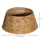 HOMCOM 24" Hyacinth Christmas Tree Hand Woven Base Cover - Natural-Keeps tree base away from animals and kids 