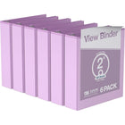 Davis Group Economy 2" 3-Ring View Binders - Lavender - 6 Pack-Durable 3-Ring View Binder