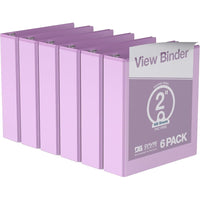 Davis Group Economy 2" 3-Ring View Binders - Lavender - 6 Pack-Durable 3-Ring View Binder