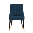 Manhattan Comfort Eda 22.83" Modern Velvet Upholstered Dining Chair - Midnight Blue-Modern Dining Chair for Dining Room and Task Chair Usage