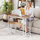HOMCOM 31.5" Rolling Folding Desk with Wheels and Storage Bag - Natural-Easy to assemble