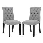 Modway Duchess Fabric Dining Chair - Light Grey - 2 Pack-Dense Foam Padding for Comfort