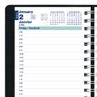Blueline 2026 PlannerPlus Daily Planner - 8" x 5" - Black - Bilingual-Sticky note card inserted in back of planner that includes flags, rectangles and square pads in different colours 