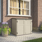 Suncast Horizontal Shed - 34 cu.ft. - Vanilla with Stoney Roof-All weather construction provides water resistance and UV protection.