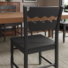 Modway Jax Oak Wood Dining Chair With Wavy Razor Back - Black-Armless Design