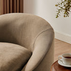 Modway Sadie Slipcovered Linen-Blend Round Accent Chair - Almond-Spring Support
