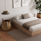 Nexera Milano Platform Bed Frame - Queen Size - Natural Blonde Oak-One-Year Limited Warranty: Rest easy knowing your purchase is covered by our one-year limited warranty for added peace of mind