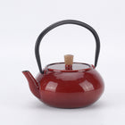 Minimal Enamelled Cast Iron Teapot - Classic Red - 0.6 L-Beautiful glossy enameled surface looks like ceramic