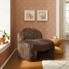 Modway Mina Faux Fur Accent Chair - Brown-Low Profile Seat