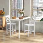 HOMCOM Counter Height Bar Stools with Back and Footrest - White - 2 Pack-Special cross back to help keep your back supported
