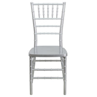 Flash Furniture HERCULES PREMIUM Series Silver Resin Stacking Chiavari Chairs - 2 Pack-Set of 2 Chiavari Chairs