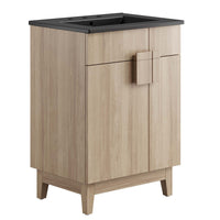 Modway Miles 24" Bathroom Vanity - Black/Oak-Particleboard & Melamine Laminate