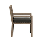 Modway Northlake Outdoor Teak Dining Armchair - Flint Grey-Non-Marking Floor Glides