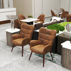 Homy Casa Guest & Reception Chairs - Suede Brown Fabric-Item Dimensions: 24.02"L x 28.35"W x 34.65"H, supports 250 lbs.