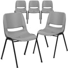 Flash Furniture HERCULES Series Grey Ergonomic Shell Stack Chair with Black Frame-880 lb. Weight Capacity
