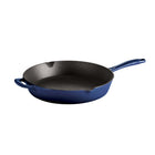 Tramontina Skillet Enameled Cast Iron 12" Gradated Cobalt-Cast iron construction provides superior heat retention and distribution
