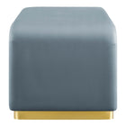 Modway Koda Performance Velvet Waterfall Ottoman - Brass/Cadet Blue-Adjustable Foot Caps