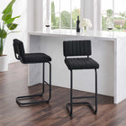 Modway Parity Boucle Counter Stools - Black Black - Set of 2-Channel Tufted
