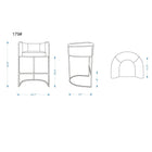 Manhattan Comfort Cosmopolitan 23.7" Mid-Century Modern Faux Leather Upholstered Counter Stool - Cream and Black - 3 Pack-Built-In Seat Cushion Upholstered in Faux Leather with High Density Foam Filled Padding
