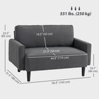 HOMCOM Loveseat Sofa - Dark Grey-Robust black plastic legs provide reliable support