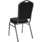 Flash Furniture HERCULES Series Crown Back Stacking Banquet Chair with Silver Vein Frame - Black Dot Patterned Fabric-Black Diamond Patterned Fabric Upholstery