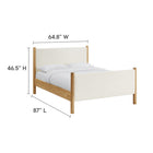 Modway Maven Queen Size Boucle Upholstered Platform Bed - Feather Oak-8