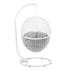 Modway Encase Outdoor Patio Rattan Swing Chair - White Grey-Assembly Required