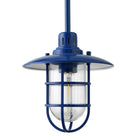 Hudson&Canal Bay 8.25" Wide Lantern Pendant with Glass/Metal Shade - Blue/Clear-Rated for one 60W incandescent bulb - 9W LED bulb, 13W fluorescent (CFL) bulb, or 9W self-ballasted LED bulb, E26-base bulb, Bulb not included