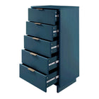 Manhattan Comfort Granville 23.62" Modern Tall Narrow Dresser - Midnight Blue-Open Contemporary Mop Base Side Legs. Adding Seamless Fashion Design and Durability.