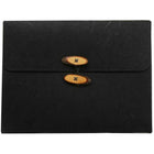 JAM Paper Portfolio with Button and String Tie Closure - 9 x 11 3/4 x 5/8 - Rainforest Black-Rainforest Black Portfolio with Button & String Closure